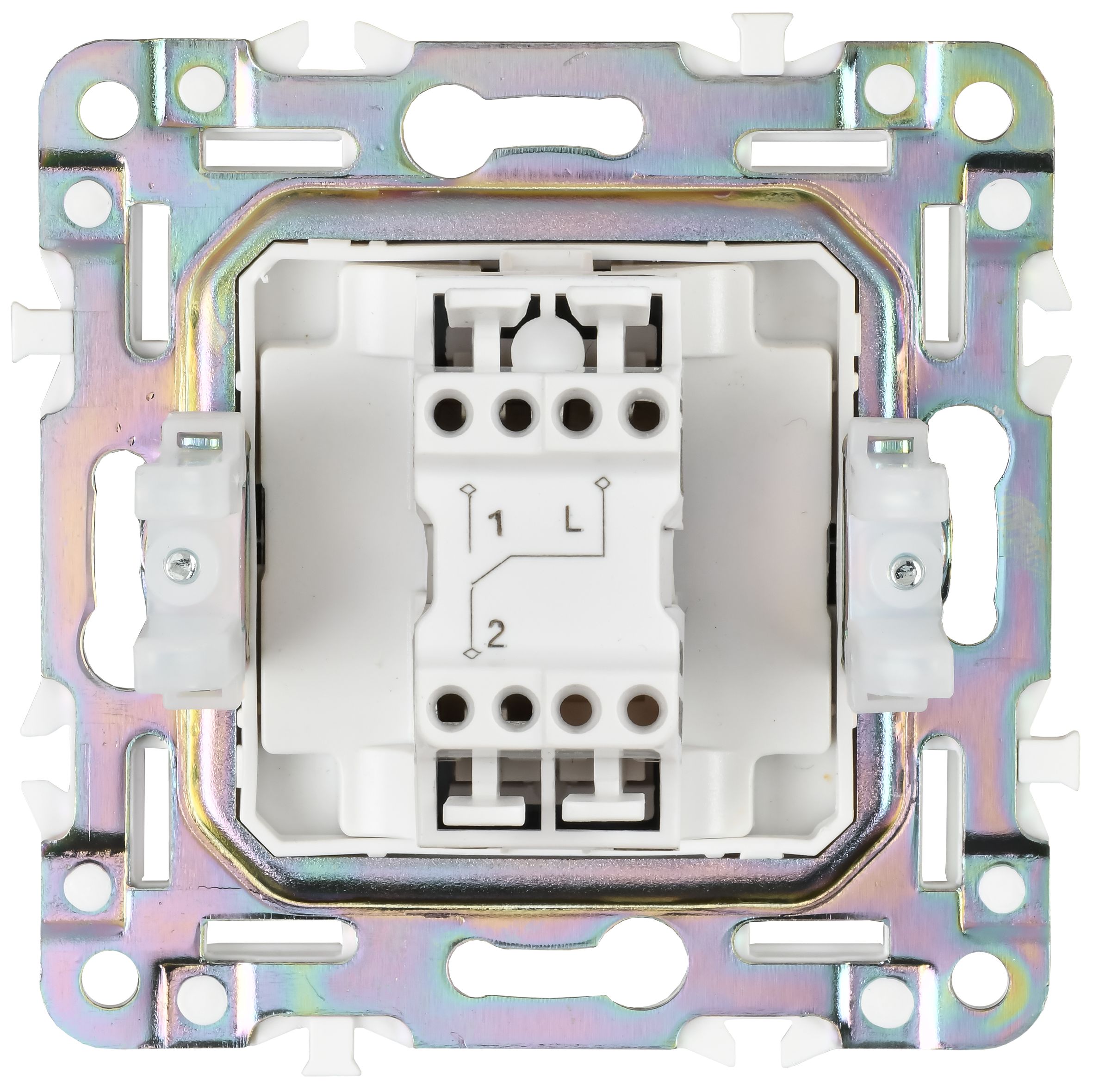             SKANDY Ажыратқыш 1 пернелі, өтпелі 10А SK-V02N металл никель IEK    