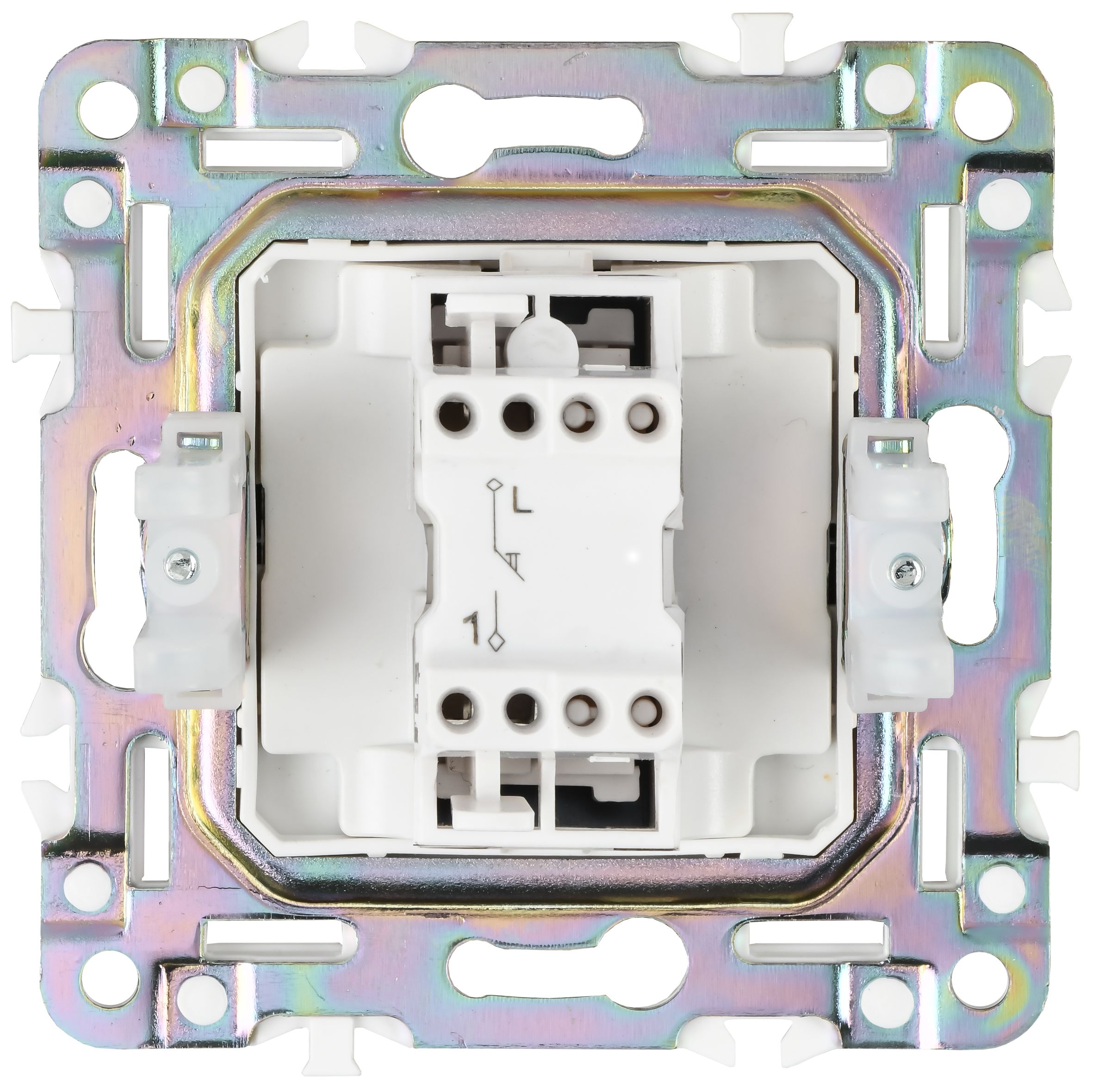             SKANDY Ажыратқыш, 1 пернелі, батырмалы 10А SK-V14N металл никель IEK    