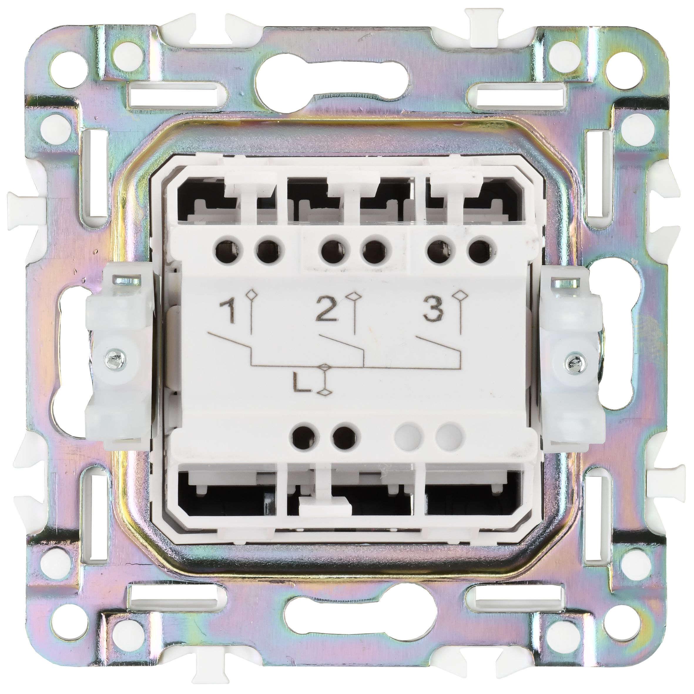             SKANDY Ажыратқыш 3 пернелі SK-V11N металл никель IEK    