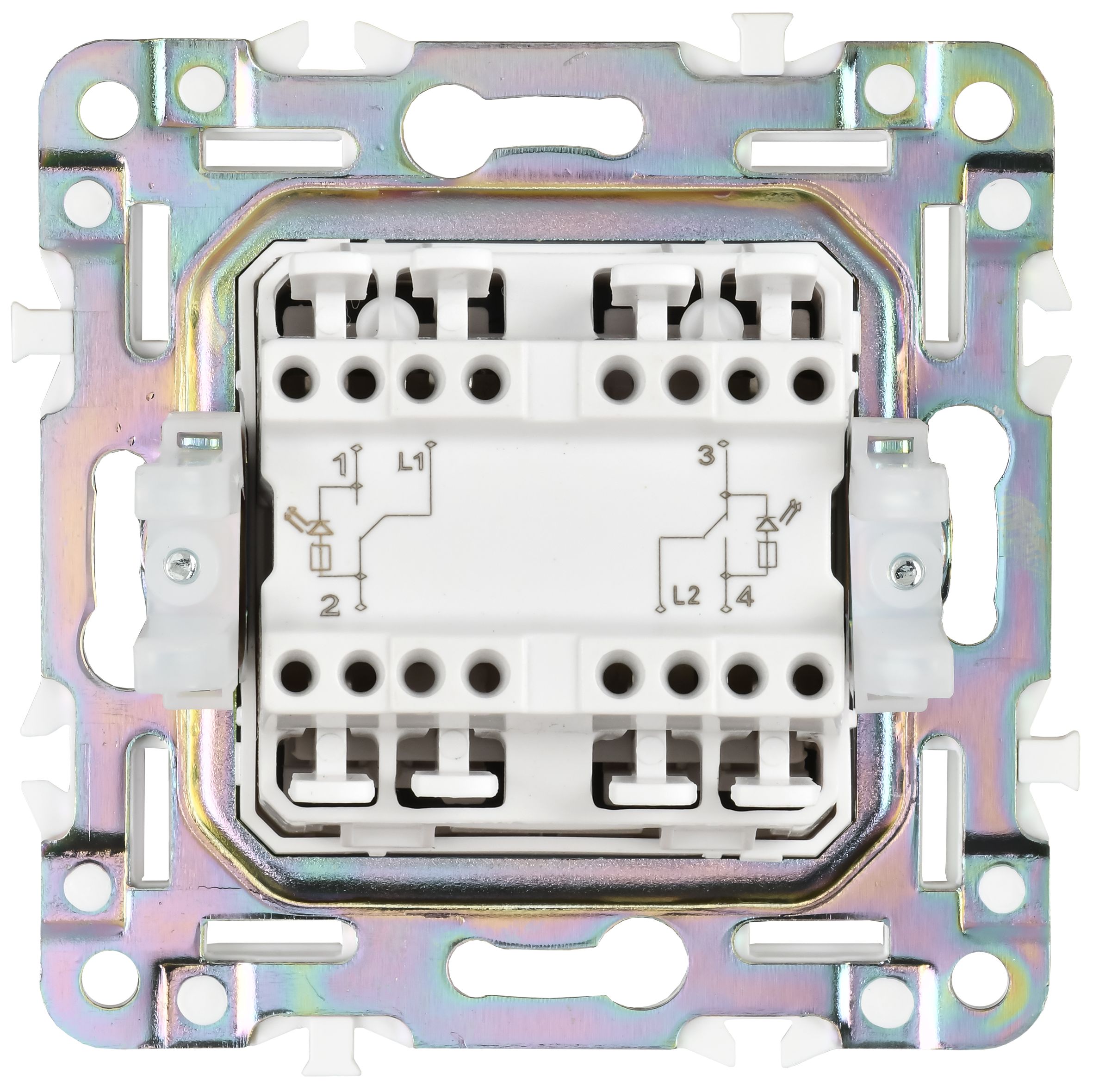             SKANDY Ажыратқыш, 2 пернелі, өтпелі, индикациямен, 10А SK-V10N металл никель IEK    
