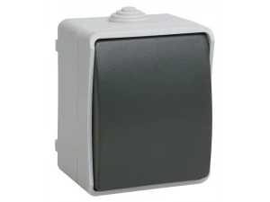 Выключатель кнопочный для открытой установки 10А IP54 ВСк20-1-0-ФСр серый FORS ИЭК