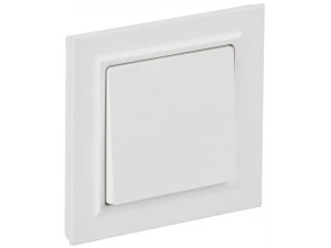 BRITE Выключатель 1-клавишный 10А в сборе ВСР10-1-0-БрАБ арктический белый IEK