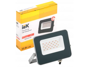 Прожектор светодиодный СДО 07-20R red IP65 серый IEK
