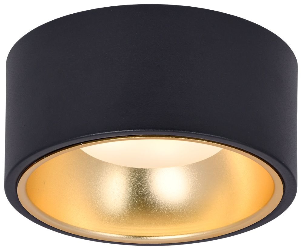             Светильник 4017 жапсырма, төбелі, шамға арналған GX53 қара/алтын  IEK    