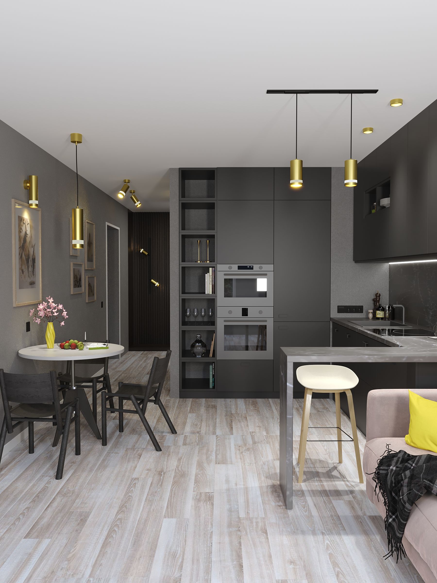             Светильник 4016 жапсырма, төбелі, шамға арналған GX53 алтын IEK    