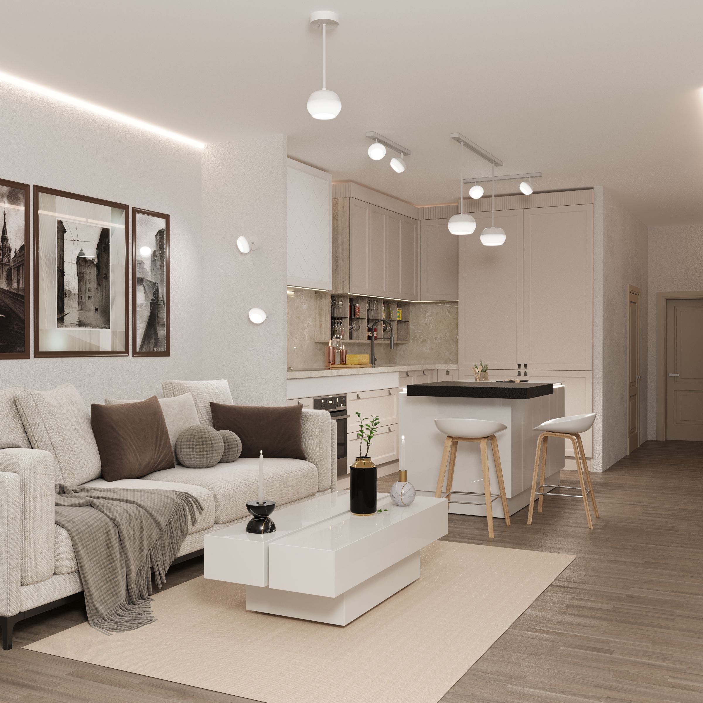             Шамшырақ 4119 сәндік, тректі, аспалы, шамға арналған GX53 ақ IEK    