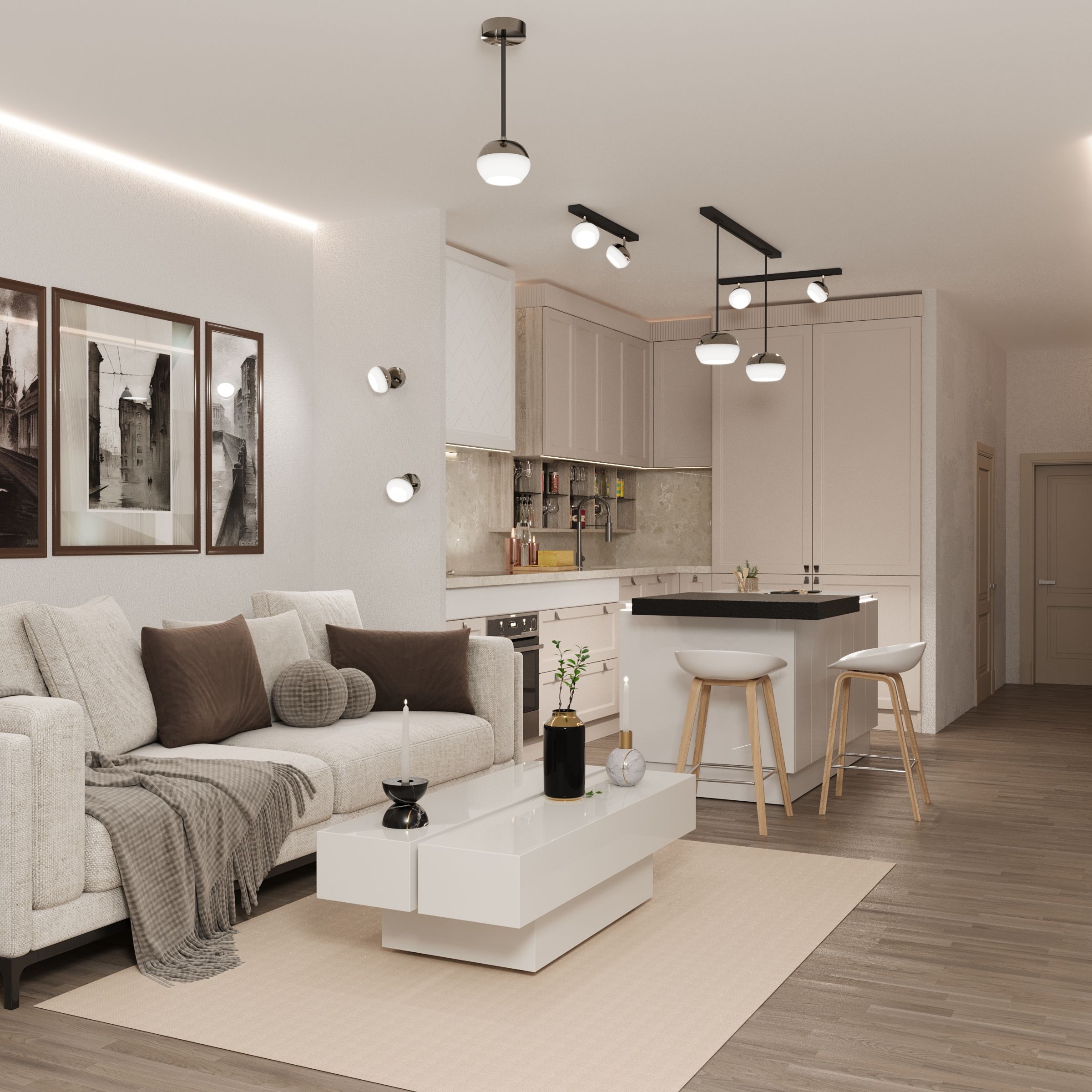             Шамшырақ 4119 сәндік, тректі, аспалы, шамға арналған GX53 хром IEK    