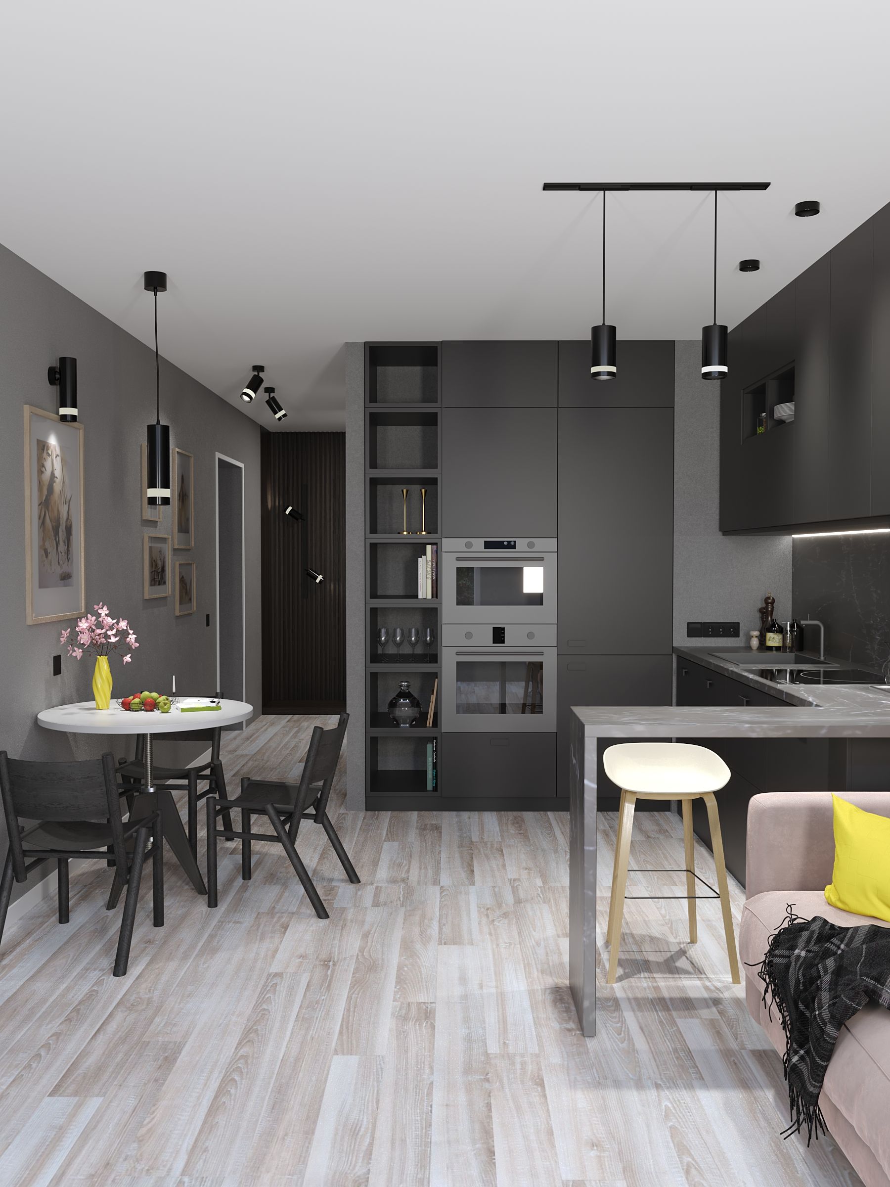             Шамшырақ 4117 сәндік, тректі, аспалы, шамға арналған GU10 қара IEK    