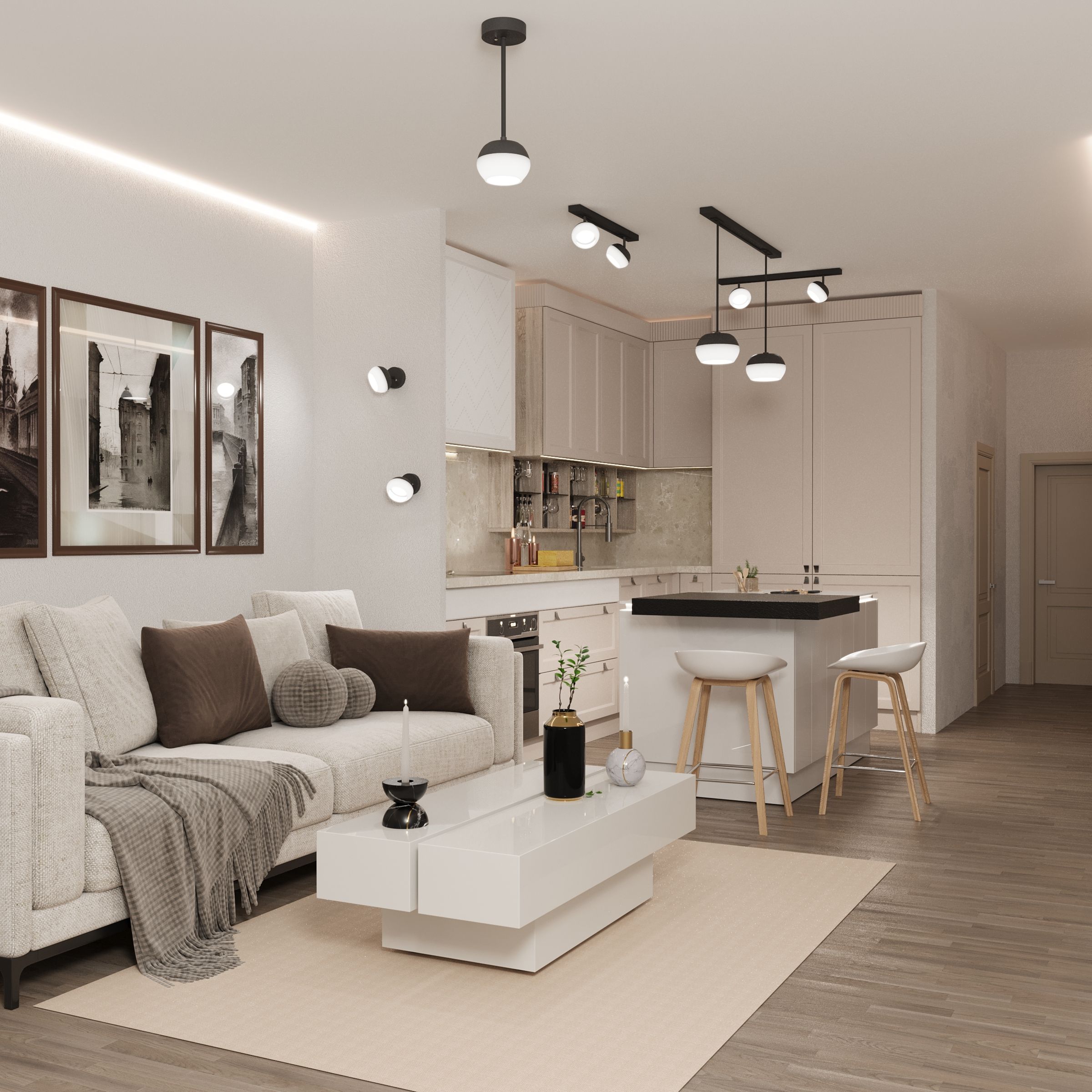             Шамшырақ 4119 сәндік, тректі, аспалы, шамға арналған GX53 қара IEK    