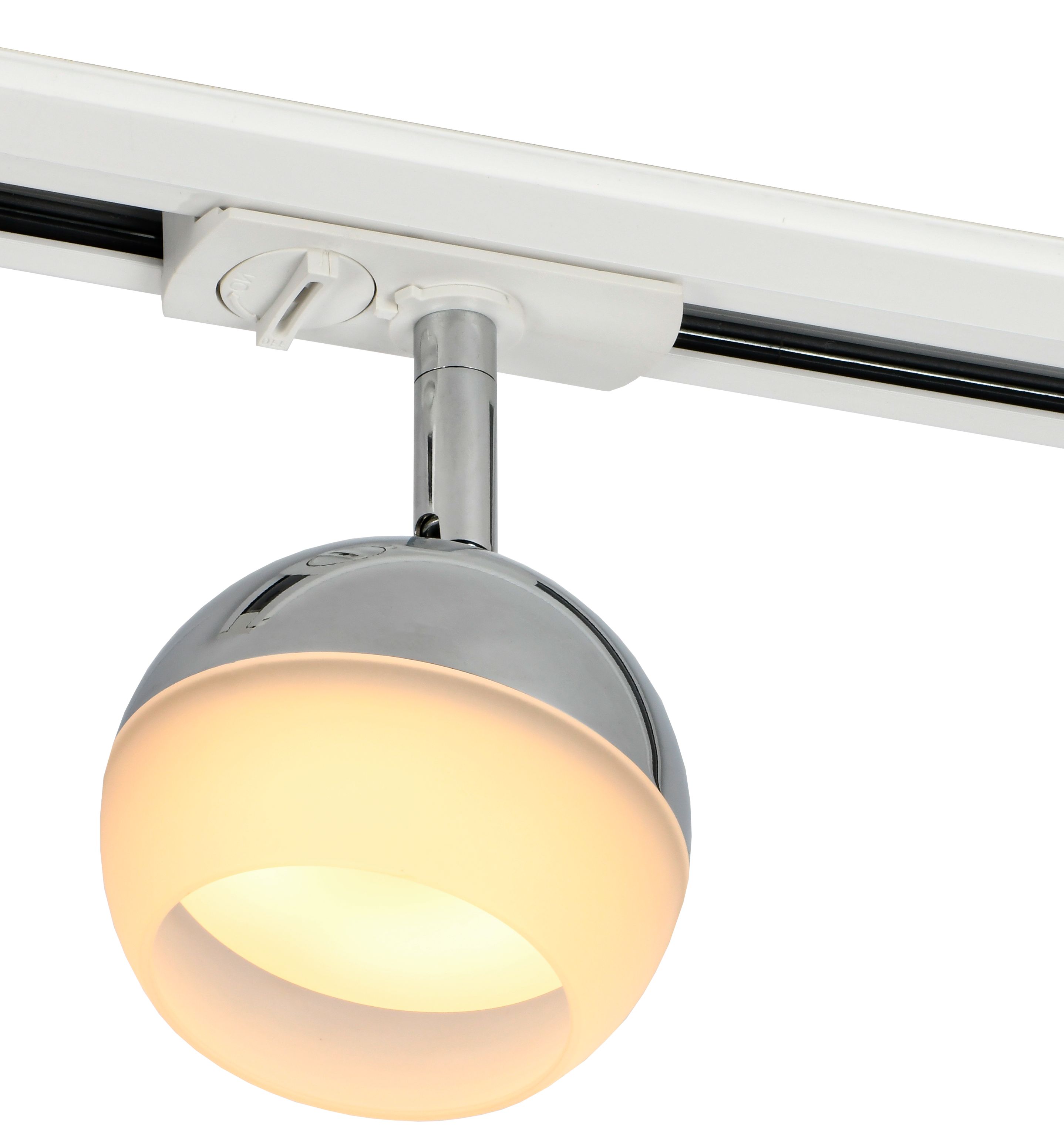             Шамшырақ 4118 сәндік, тректі, айналмалы, шамға арналған GX53 хром IEK    