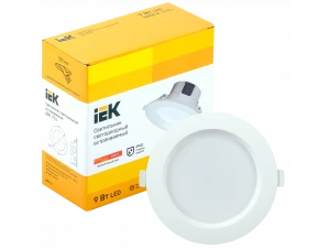 Светильник светодиодный ДВО 1701 белый круг 9Вт 3000K IP40 IEK