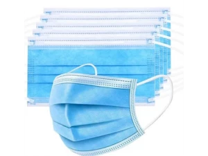 Маска медицинская на резинках, 3-х слойная