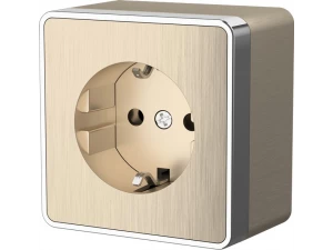 Розетка с заземлением Gallant /W5071010 (шампань рифленый)