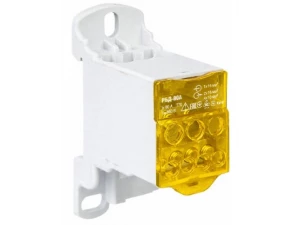 Блок распределительный РБД-80А на DIN-рейку желтый FIXEL