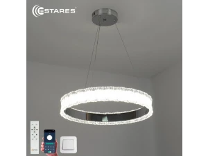 Люстра светодиодная управляемая VENERA 65W R-RC-485*1500-CHROME/CLEAR-220-IP20