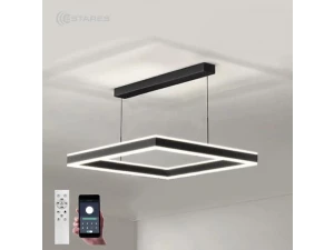 Люстра управляемая светодиодная STELLA 100WS-APP-500*500*1200-BLACK/WHITE-220-IP20
