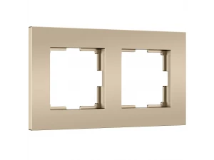 Рамка на 2 поста Slab /W0022911 (шампань софт)