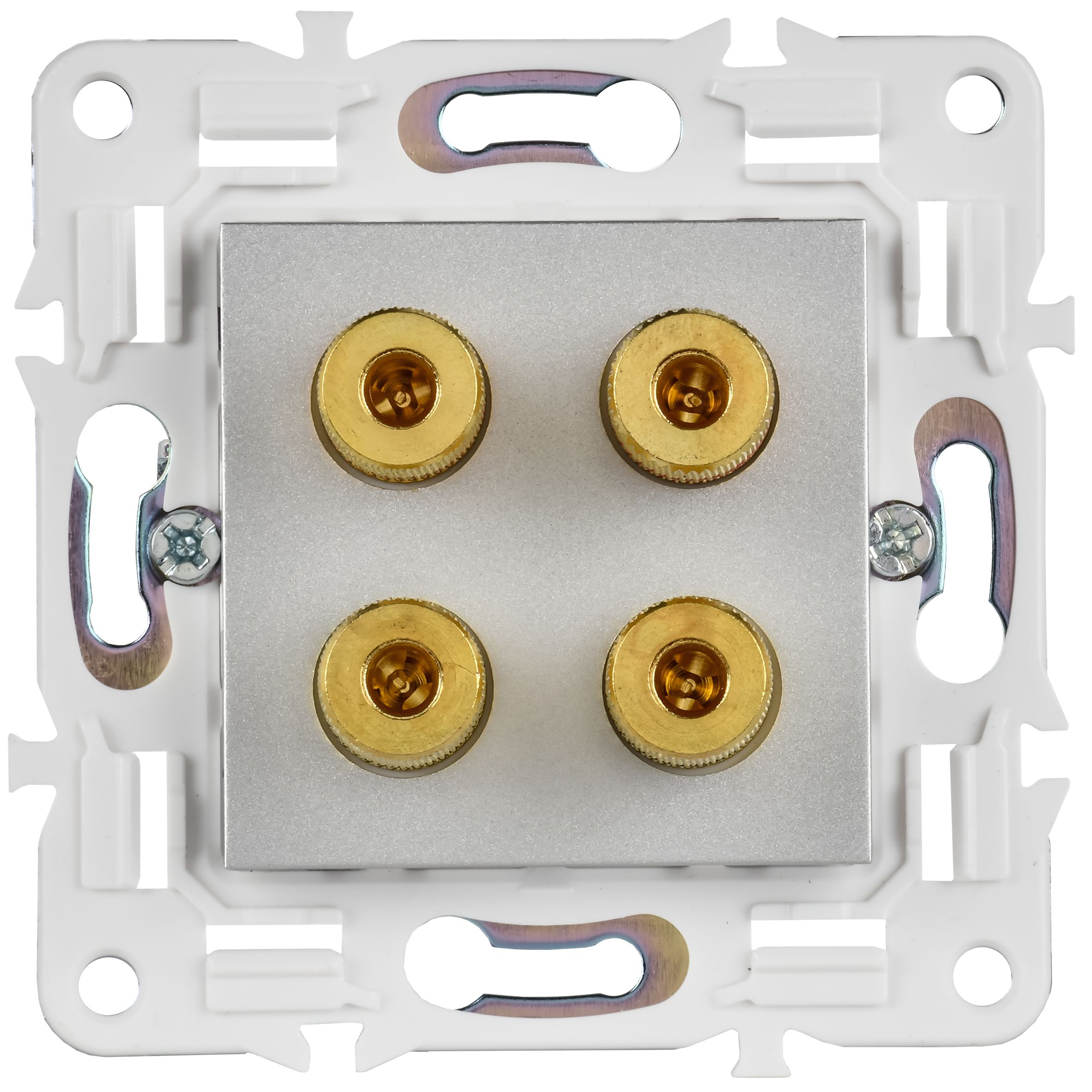             SKANDY Аудиорезетка 4-орынды SK-A01S күміс IEK    