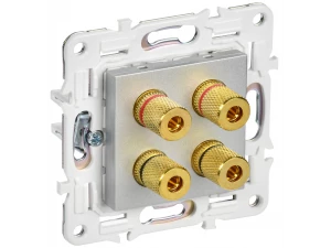 SKANDY Аудиорозетка 4-местная SK-A01S серебряный IEK