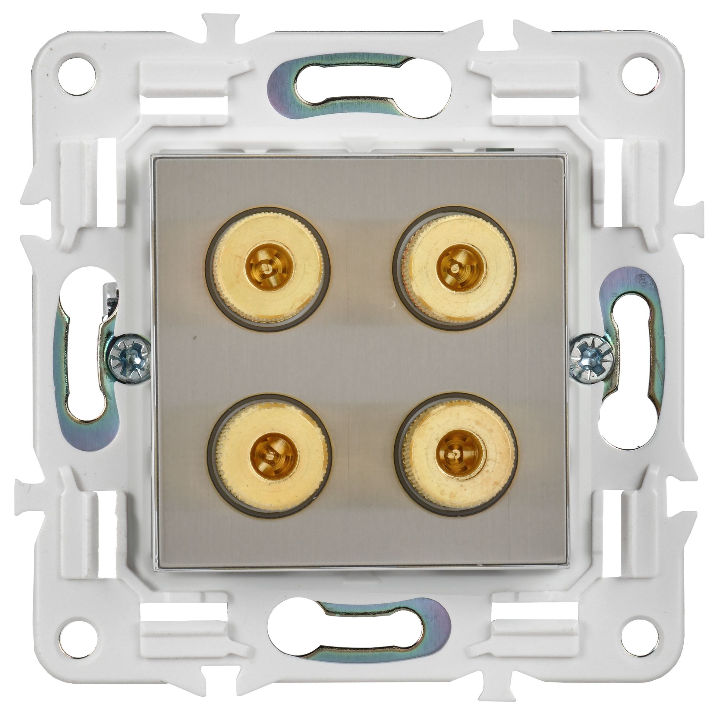             SKANDY Аудиорезетка 4-орынды SK-A01N металл никель IEK    
