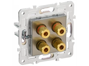 SKANDY Аудиорозетка 4-местная SK-A01N металл никель IEK