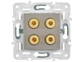 SKANDY Аудиорезетка 4-орынды SK-A01N металл никель IEK