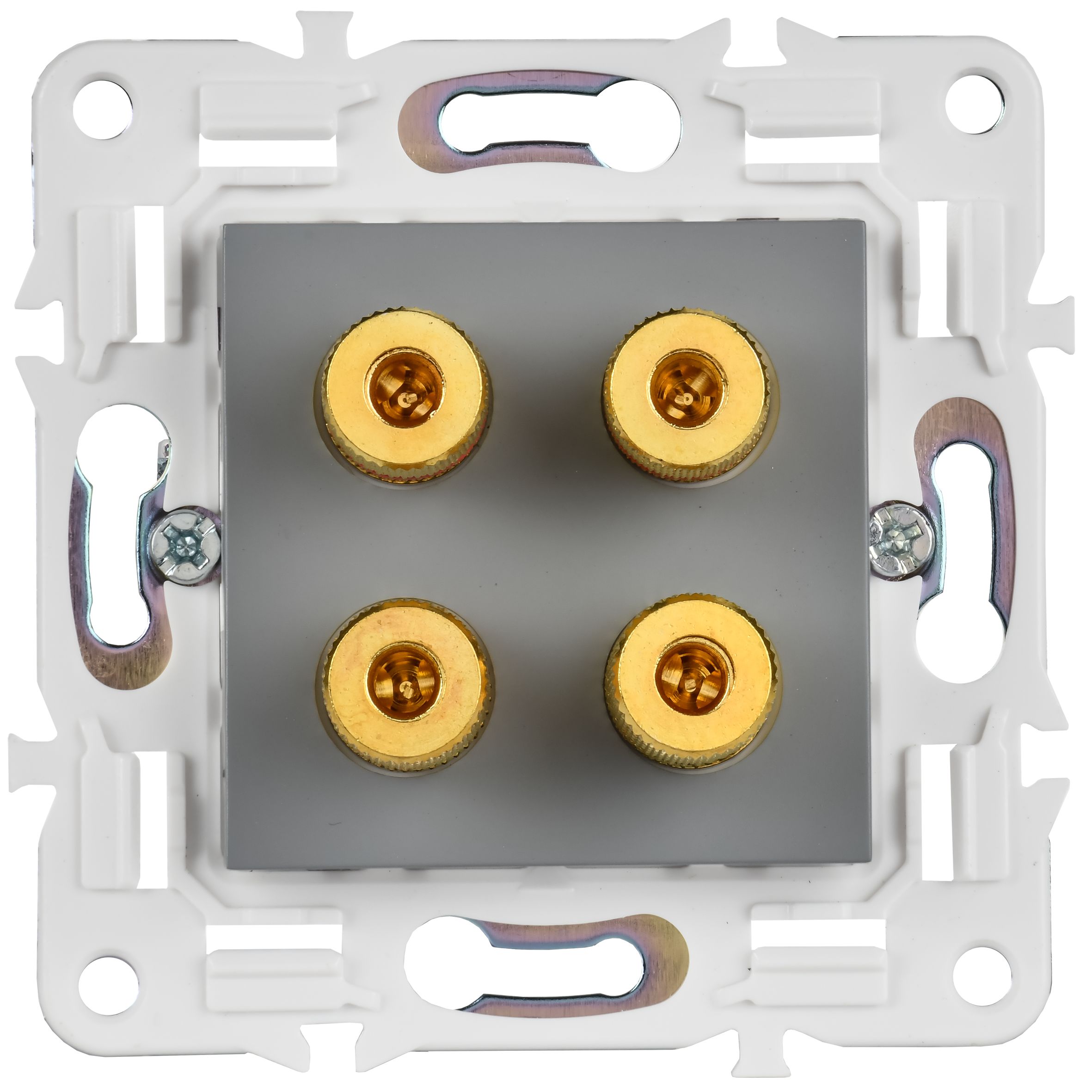             SKANDY Аудиорезетка 4-орынды SK-A01Gr сұр IEK    