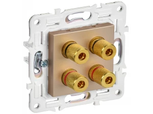 SKANDY Аудиорозетка 4-местная SK-A01Sa песочный IEK