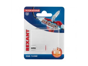 Разъем антенный на кабель, (гнездо-TV), белый, (1шт.)  REXANT