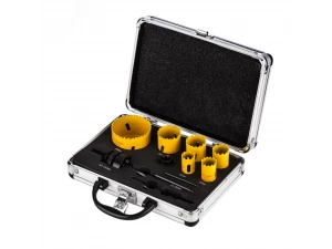 Набор коронок Bimetal (20, 22, 25, 30, 35, 60), 11 предметов, металлический кейс KRANZ