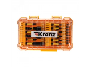 Набор торсионных бит с магнитным держателем и торцевыми головками, пластиковый кейс, 41 шт KRANZ