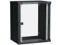             ITK Қабырғалы шкафы LINEA WE 15U 600x450мм шыны есік, қара    