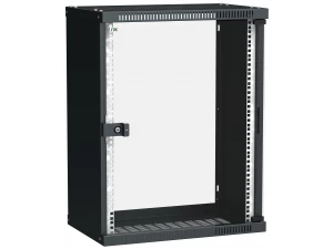 ITK Шкаф настенный LINEA WE 15U 550х350мм дверь стекло черный