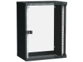             ITK Қабырғалы шкафы LINEA WE 15U 550х350мм шыны есік, қара    