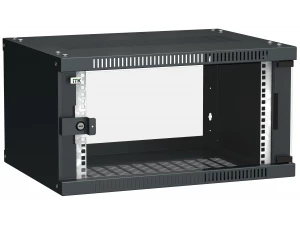 ITK Шкаф настенный LINEA WE 6U 600х450мм дверь стекло черный