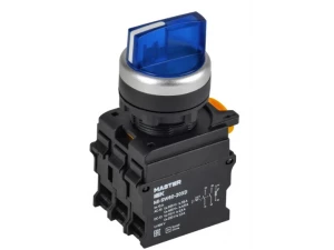 Переключатель с подсветкой на 3 положения 2NO синий MASTER ИЭК
