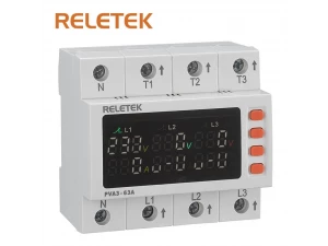 Реле контроля напряжения RPVA3 (LCD, 65-450VAC, 63A, 3NO)