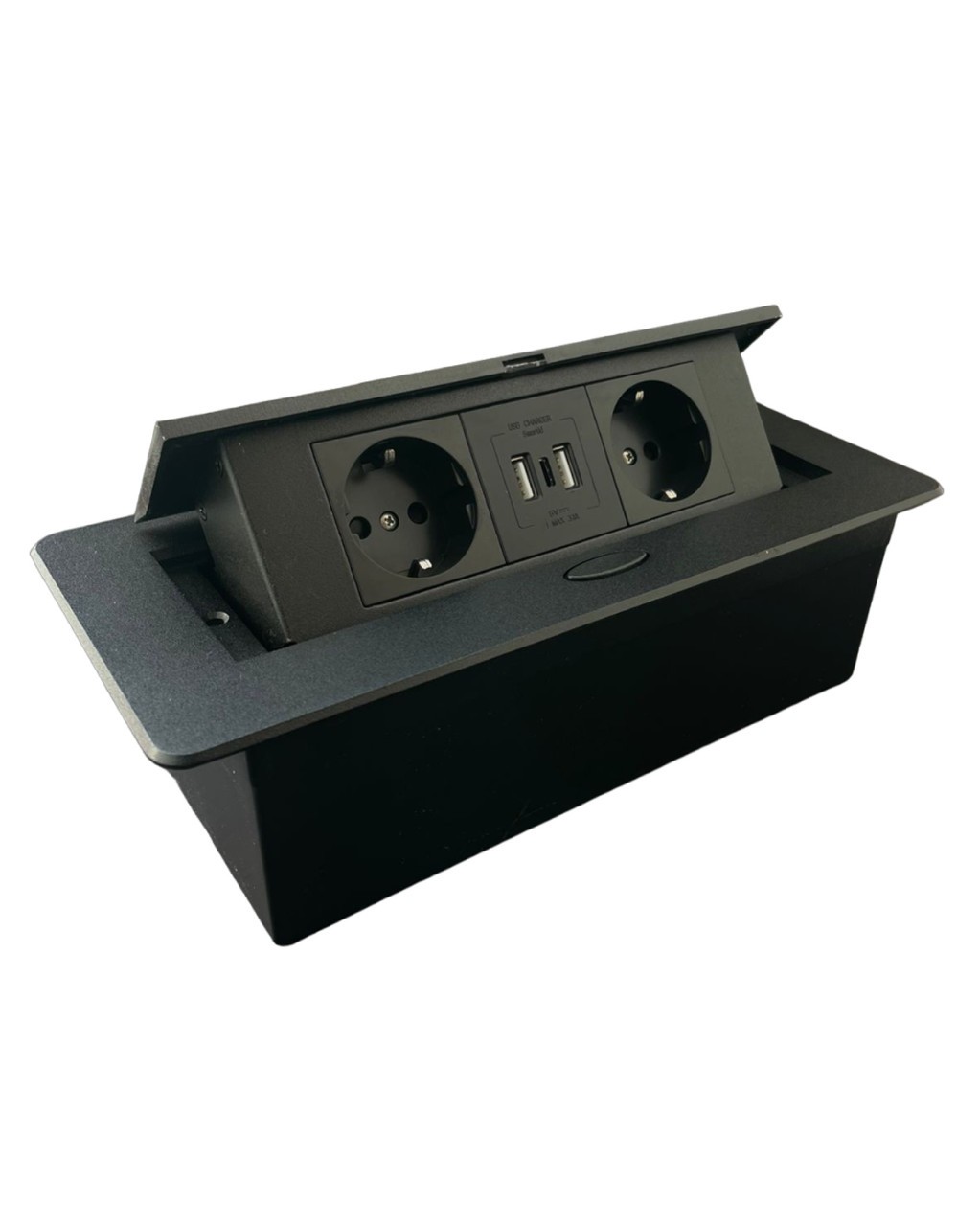             Үстел үсті розеткасы 2EU+2USB+C Black    