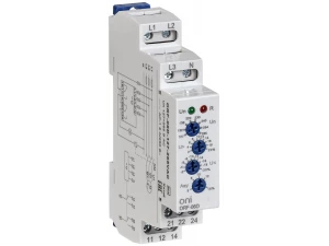 Реле контроля фаз ORF-06D 3 фазы 2 контакта 127-265В AC с контролем нейтрали ONI