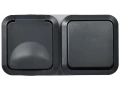 TORS Блок розетка + ажыратқыш, тегіс 16А IP55 TS142 графит ИЭК