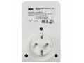             Адаптер Т-03/01 1 нүктелі 2P+PE 16А 2хUSB A+C 20Вт тіреуішпен, ақ-қара IEK    